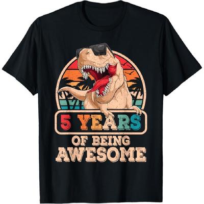 5 Jahre Fantastischer T-Rex Dinosaurier 5. Geburtstag Dino Jungen Kinder T-Shirt