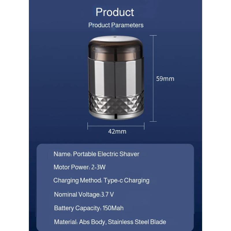 Men's Fully Automatic Electric Shaver Portable Full Body Washable Mini Smart Shaver Type-c Charging  Wet & Dry Shaver Razor