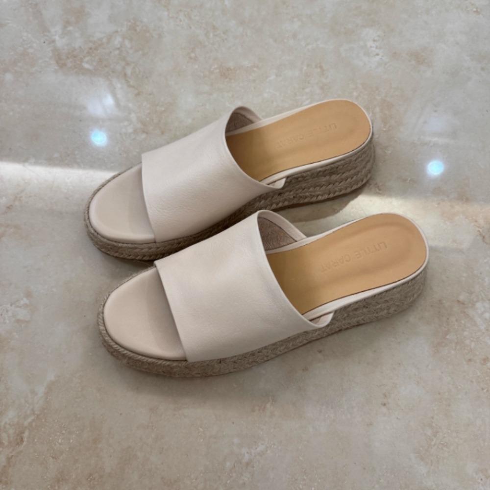 Pantofole da Donna Estive Intrecciate in Paglia con Suola Spessa per Uso Esterno Aumenta Altezza Fresche Pantofole Inclinati Pantofole Casual Sandali da Donna