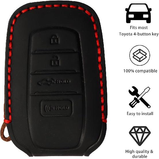 Key Fob Cover for Toyota Tundra Accessories -2024 2025 2026, for Tacoma 2024 2025 2026 Leather Key Cover, for Camry 2025 2026 Key Protector Case, Key