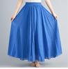 Fashion Solid Cotton Linen Women Skirts Maxi Elegant Harajuku Saia Casual Loose Long Skirt Ladies Clothes