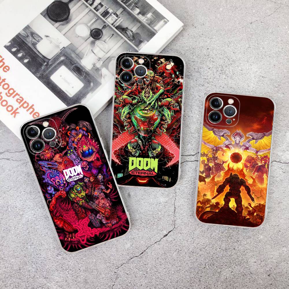 Cool Game H-DOOM Eternal-S Phone Case For iPhone 17 16 15 14 13 11 12 Pro Max 16 Plus Transparent