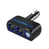 Car Multi-Function Socket & Charger Adapter: 1-to-3 Cigarette Lighter, 1-to-2 Power Distributor Plug