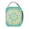 Green Bohemian Mandala Insulated Lunch Bag for Women Children Leakproof Food Boxes Thermal Lunch Box Tote