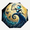 1 Auto Open Jack Skellington, Full Moon Themed Colorful 8 rib Portable Umbrella for Men and Women, A Compact Commuting Companion Suitable fo