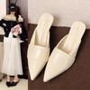 Fashion New Stiletto Pointed Toe Fashion Outside Wear Sandals and Slippers Versatile Comfortable Slip with Skirt Baotou Half Slippers