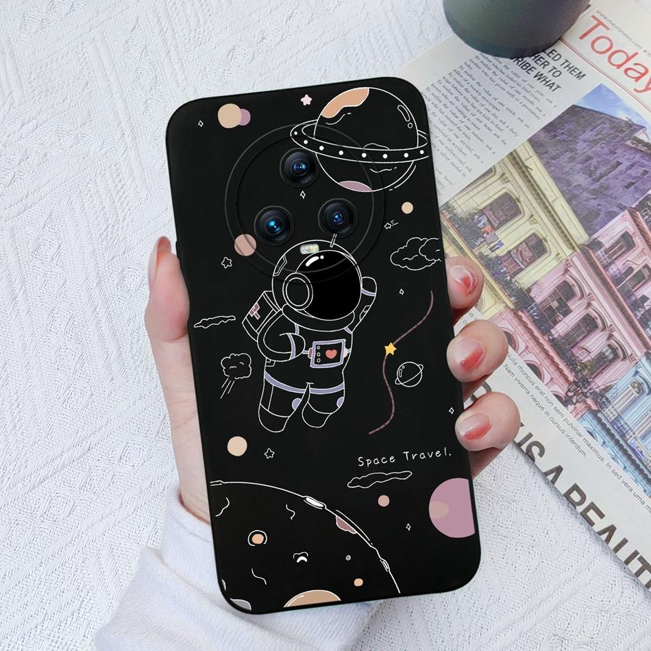 

Case For Honor Magic 5 Pro Flower Spaceman Full Coverage Soft Liquid Silicone Phone Back Cover For Honor Magic5 Pro Funda Capa Honor Magic 5 Pro