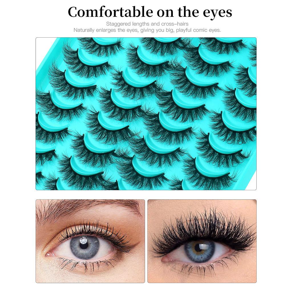 20 Pairs Of Fried False Eyelashes Multi-Layer Dense Cross High Imitation Mink Eyelashes