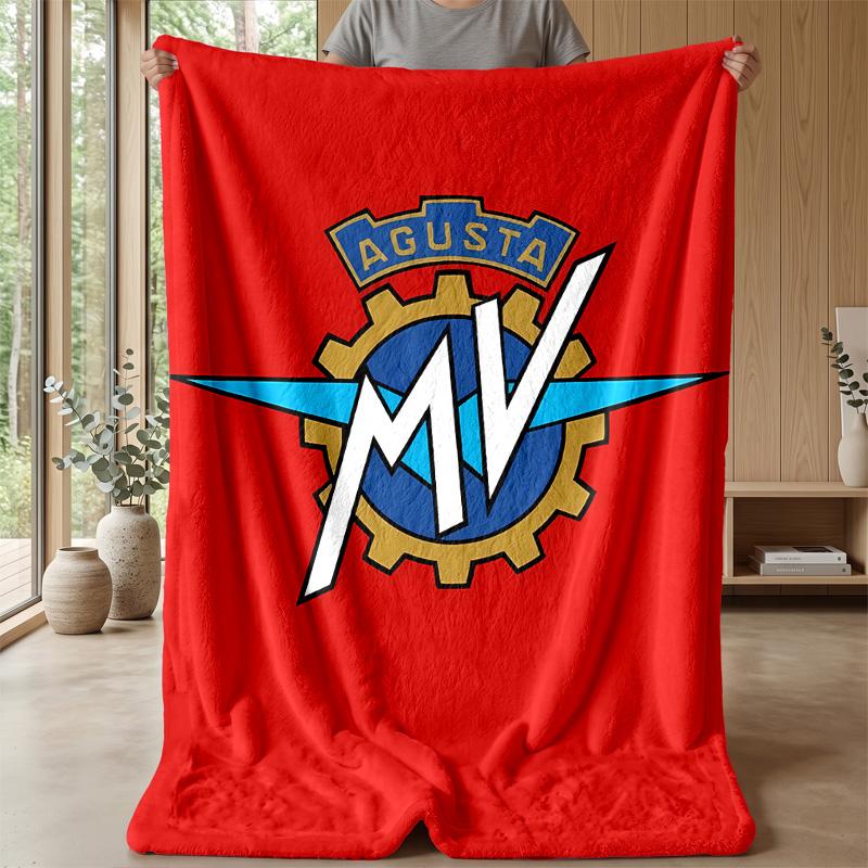 Mv AgustaPrinted Flannel Blanket Cozy Skin-Friendly Warm Throw for Couch Bed Indoor Daily Use