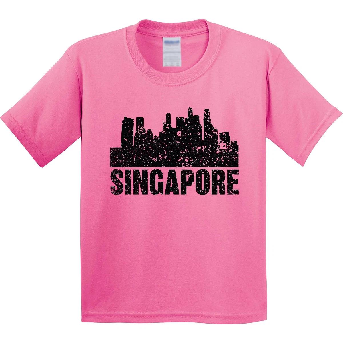 Inktastic Singapore City Skyline With Grunge Youth T-Shirt Skylines Malaysia Tee 140