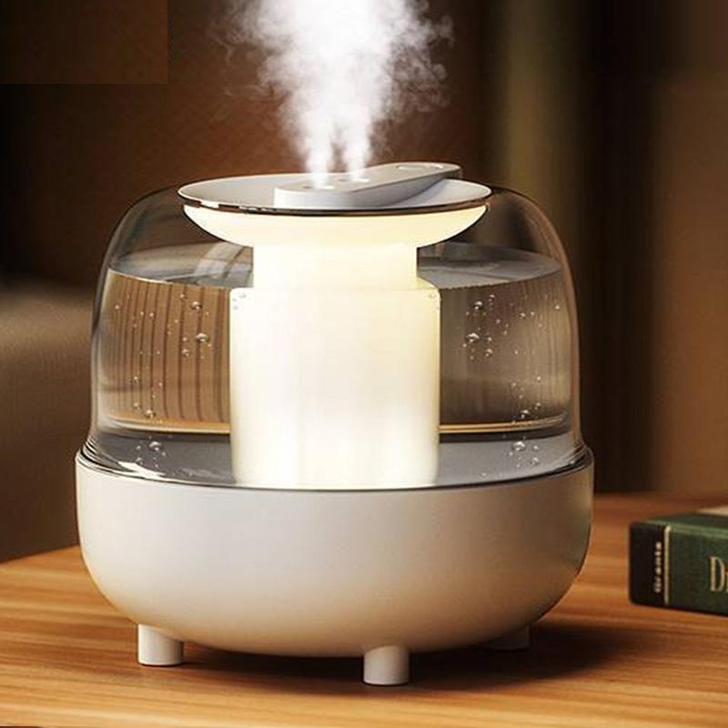 Portable 4L large-capacity air humidifier, household dual-nozzle Coloful LED humidifier, aromatherapy diffuser