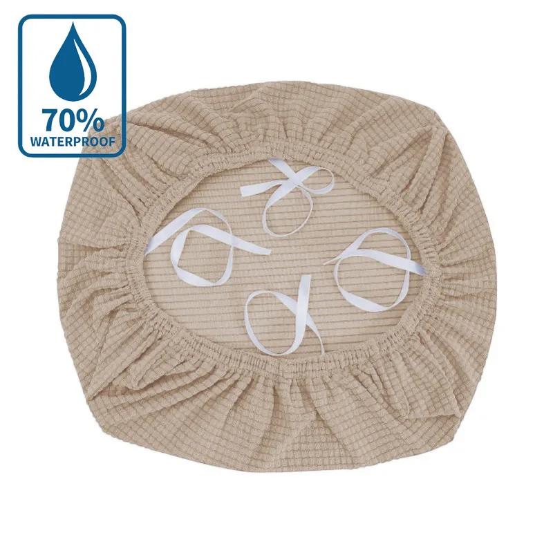 Wasserabweisender Elastischer Kissen Stuhlbezug Universal Stuhlbänder Kissenbezug Ohne Rückenlehne Sitzbezug Heimtextil 1pc beige