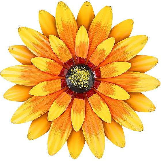 Metal Flowers Outdoor Decor 13 Metal Sunflower Wall Art Decorations Sunflower Wall Decor for Kitchen Living Room Porch Garden Yard жёлтый