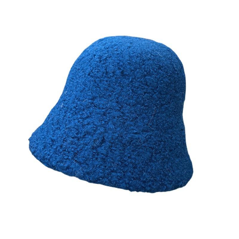 Thickened Warm Thick Tibetan Cashmere Bucket Hat Women's Winter Fashion Simple Ear Protection Show Face Small Bucket Hat