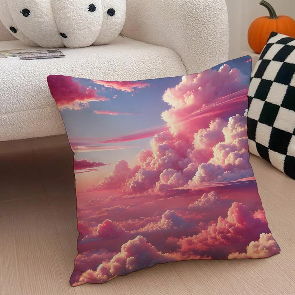 Ffufu Fluffy Clouds Cushion Cover Throw Pillow Cover Hidden Button Durable Polyester Chair Cushion