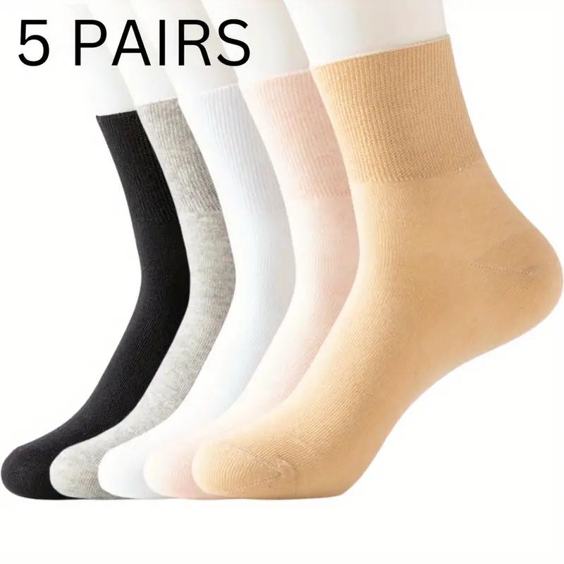 5 Paar Damen Socken ohne Bündchen - Weiche, dehnbare Mischung, Ideal für Senioren & Schwangere, Perfektes Geschenk