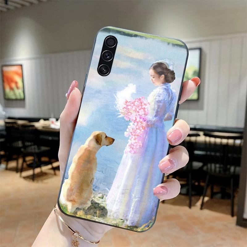 Custodia per Telefono con Illustrazione Pittura ad Olio per Realme GT 2 9i 8i 7i Pro X50 X2 C35 C21 C20 C11 C3 Cover Nera Morbida