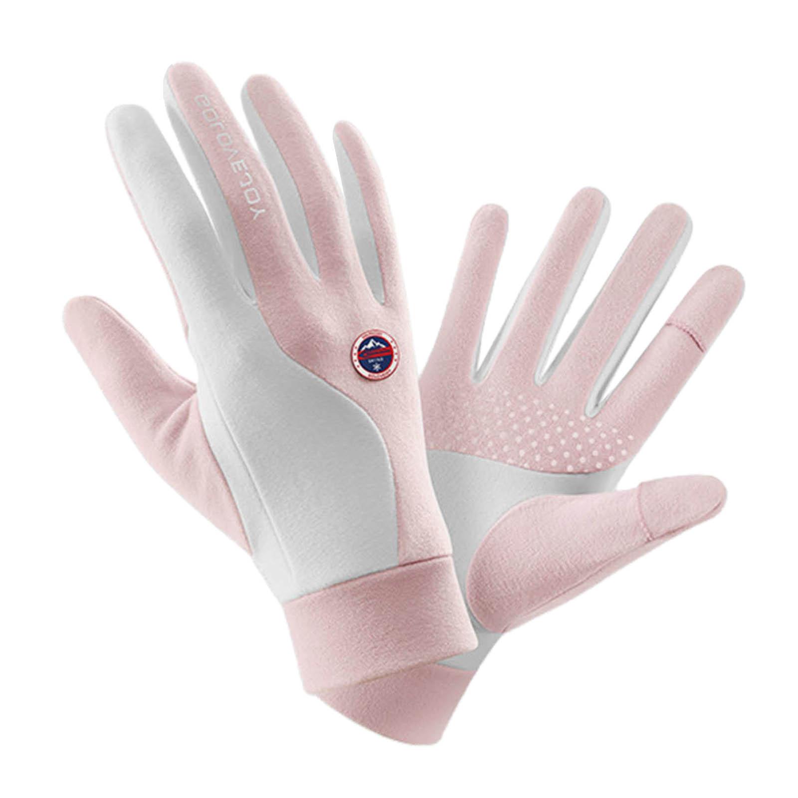 

1pair Winter Adult Thicken Skiing Gloves Adult Windproof Moisture Wicking Anti-Slip Gloves with Elastic Cuffs Mitten L розовый