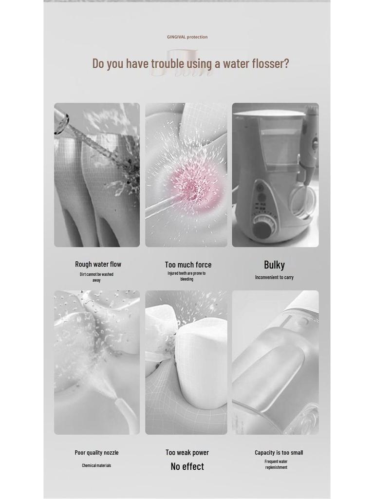 Portable Electric Water Flosser for Interdental and Orthodontic Cleaning