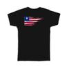 Gift T-Shirt : Liberia Flag Liberian Travel Expat Country Artistic