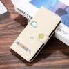 Artistic Feline Design Shockproof Flip Cover Case Protective Housing With Magnetic Snap Stand Function & Card Pockets