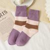 Women's Autumn and Winter Thickened Socks Warmth Purple Heart-shaped Breathable Floor Socks