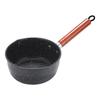 14CM Sauce Pan Cooking Pot with Pour Spout Milk Saucepan Wooden Handle Stick Proof Sauce Pan for Home Kitchen