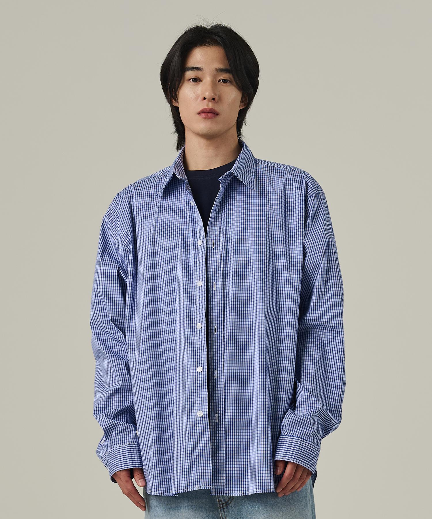 Analog Mood Plaid Oversized Check Shirt (Blue) Free