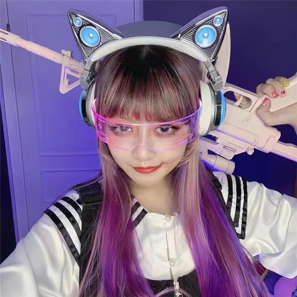 LED Glowing Glasses Bar Bundy Party Cyberpunk Tech Glasses Sci Fi Glasses Birthday Present