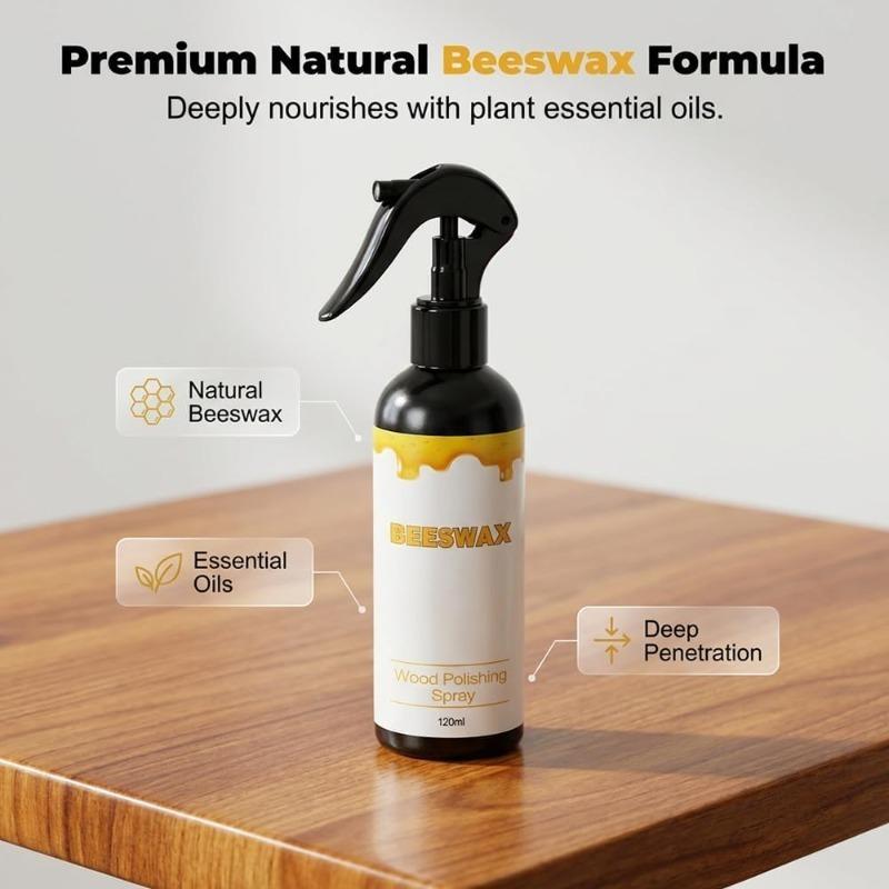 Beeswax Wood Polish, 2026 New Multifunctional Wood Care Wax, 120ml Wood Conditioner for Furniture & Floors, 2.83" x 6.61" Portable Wood