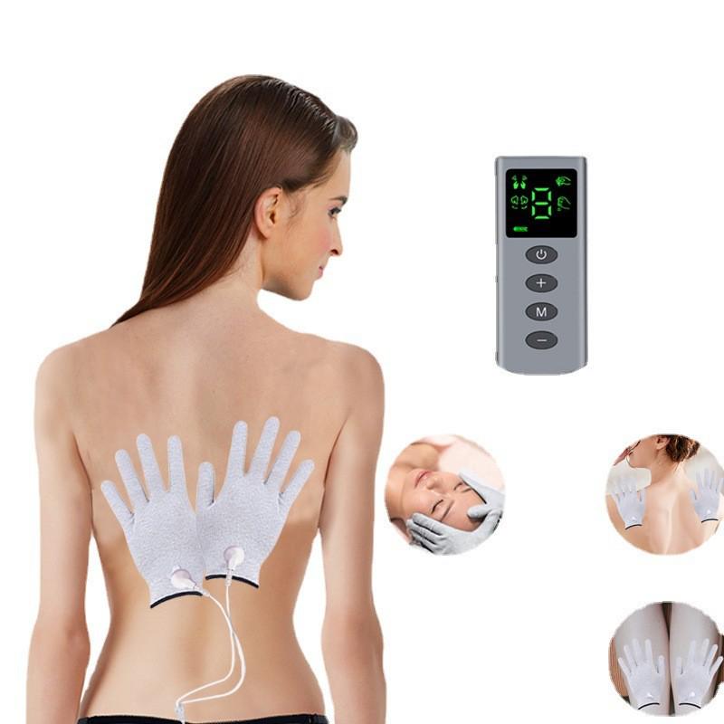 Portable EMS Pulse TENS Massage Gloves for Beauty and Physiotherapy