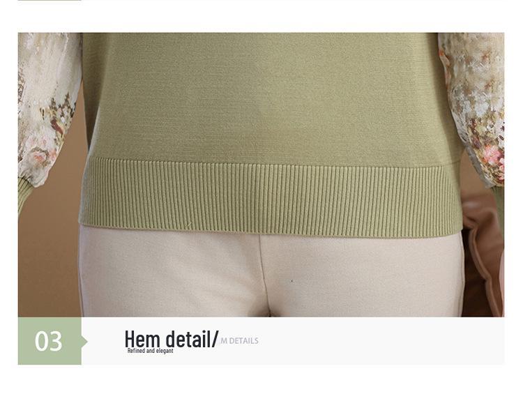 2026 New Lapel Long-Sleeve T-Shirt for Middle-Aged Women, Thin Spring/Autumn Top, Small Size for Mom