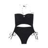 Swimsuit Women's One Piece Triangle Solid Color Multicolor Lace Up Drawstring Bikini Suits