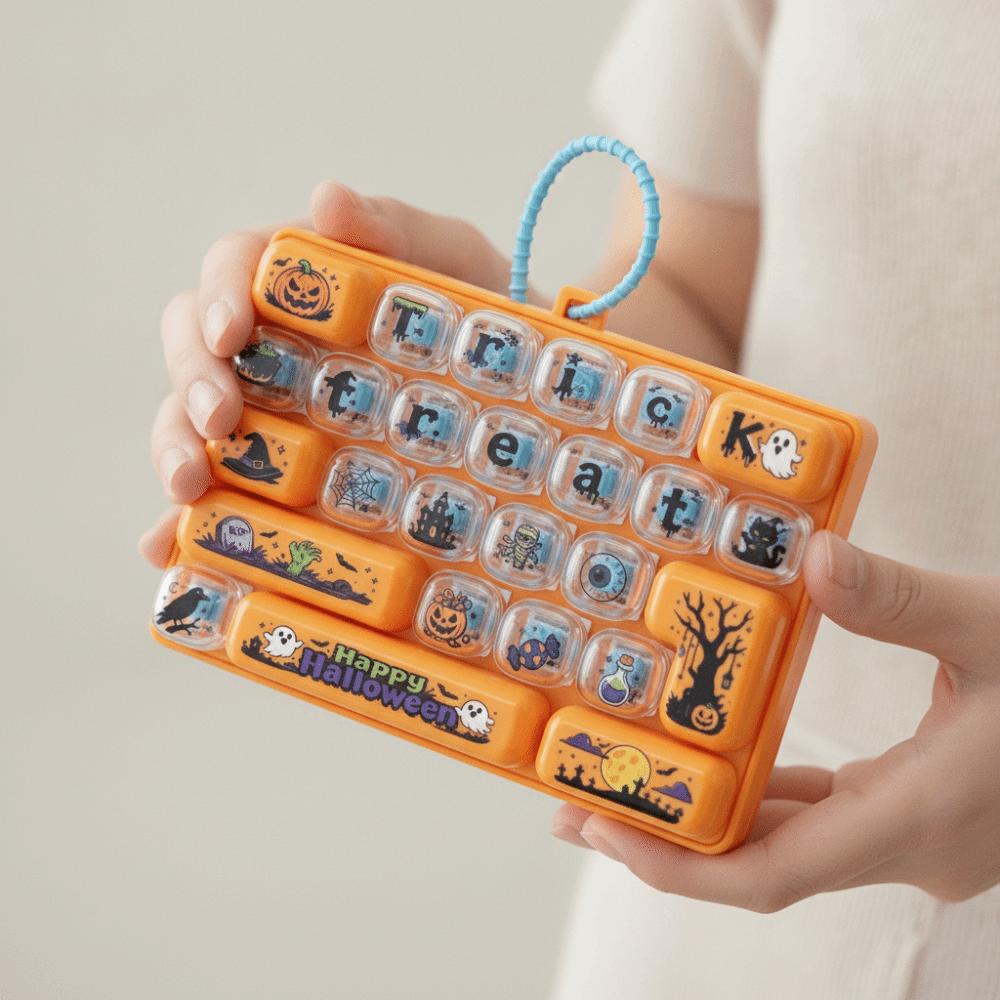 Creative Style Mini Keyboard Pendant 26 Key Halloween Keyboard Keychain Accessories Gift