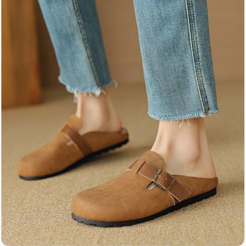 

One foot lazy shoes women s shoes Birkenstocks 2025 French summer Birkenstocks new bag head half slippers 40