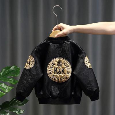 Frühling Jungen PU Leder Jacke Oberbekleidung Kleinkind Baby Kleidung Kinder Outfits Kinder Kinder Kleidung Zipper Leder Jacke Mantel