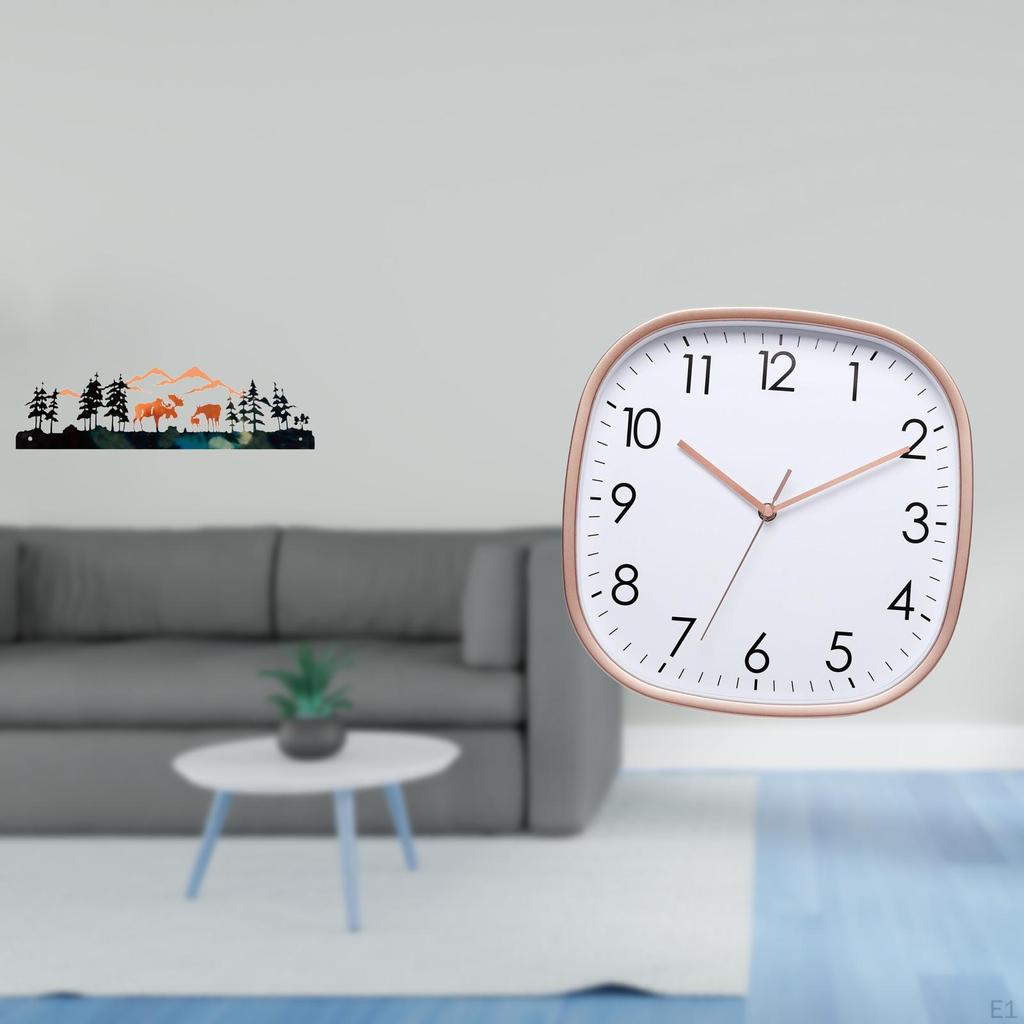 Deer Wall Sculpture Art Hanging for Garden Fence Outdoor Indoor Porch with Digital Clock Design