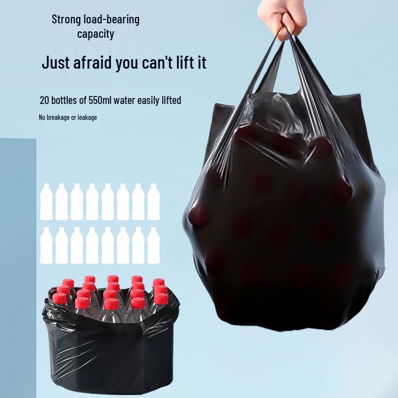 Durable Thickened Black Kitchen Garbage Bags - Portable and Disposable.