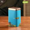Tin Plate Storage Box Sealed Tea Caddy Small Square Coffee Jar Tea Leaves Container Cans Small Tinplate Spices Storage Boxes