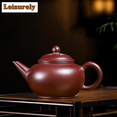 240 ml handgefertigte Yixing-Teekannen aus violettem Ton, handgefertigter horizontaler Topf, Roherz, Auberginen-Schlammkessel, Zisha-Teeset, Trinkgeschirr