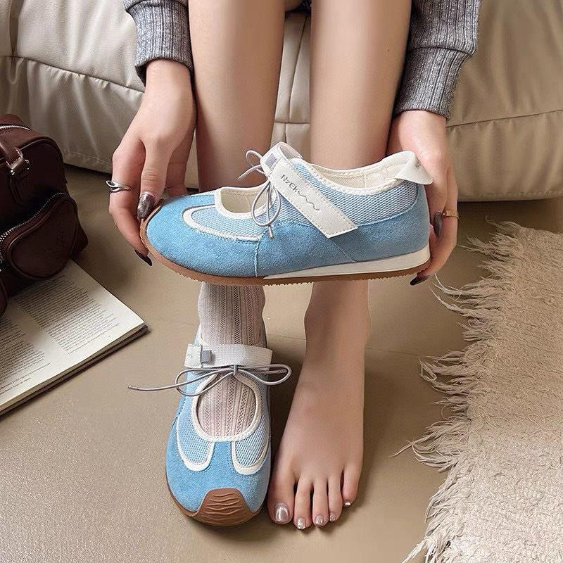 Hässlich süße Sport-Mary-Jane-Schuhe Sandalen Damen 2025 Sommer neu Mesh atmungsaktiv dünnsohlige lässige Ballerinas