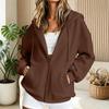 Women's Long Sleeve Zip Up Hoodie with Front Pockets Casual Sweatshirt