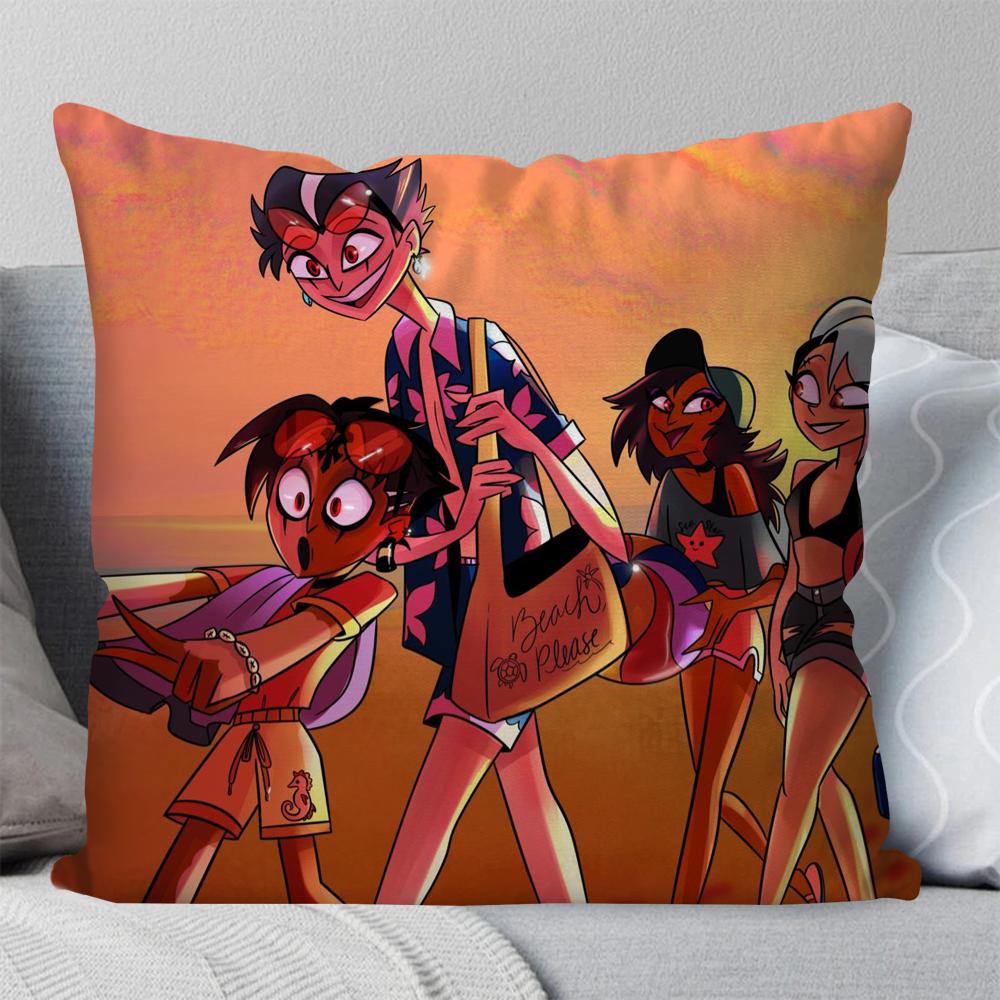 Animation H-Helluva B-Boss Pillow Case Square Pillow Bedroom Sofa Leisure Comfort Cushion Car Living Room Home Decoration 40X40
