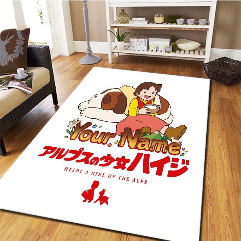 Heidi Alps Cartoon Custom Name Carpet Rug For Living Room Bedroom Home Sofa Decoration Kids Play Nonslip Floor Mat