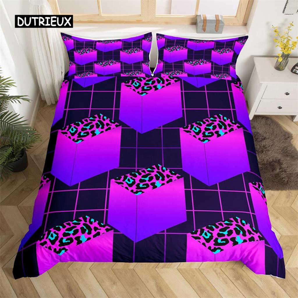 3D Leopard Print Duvet Cover Wild Animal Skin Comforter Cover Microfiber Zebra Stripes Bedding Set Queen For Kids Adults Bedroom