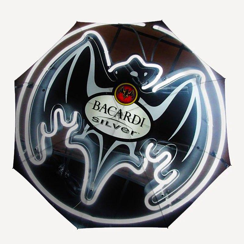 Bacardi Symbol Regenschirm - Dreifach faltbarer Automatik-Regenschirm mit acht Stahlspeichen, geeignet für Damen und Herren