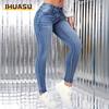 Damenmode, lässig, einfarbig, bedruckt, Hosen und Caprihosen