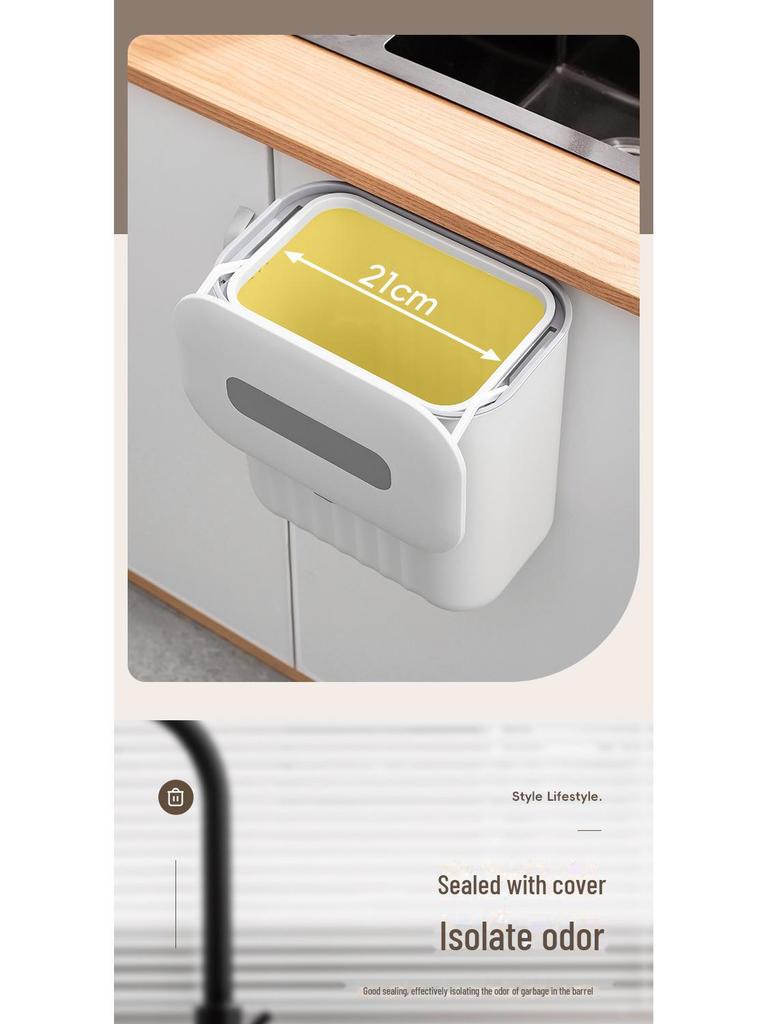 25 nových nástěnných odpadkových košů: Bez děrování, obousměrné víko, silikonová rukojeť, materiál PP