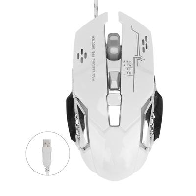 Wired Mouse 6‑Button USB Port Gaming Luminous Ergonomic Optical Computer AccessoriesWhite