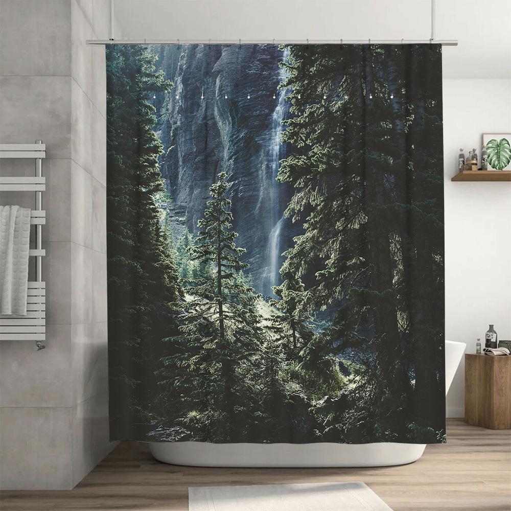 Vibrant Colorful Shower Curtain with Geometric Pattern Bathroom Decoration Home Improvement Decorations Waterproof Fabric for Ba